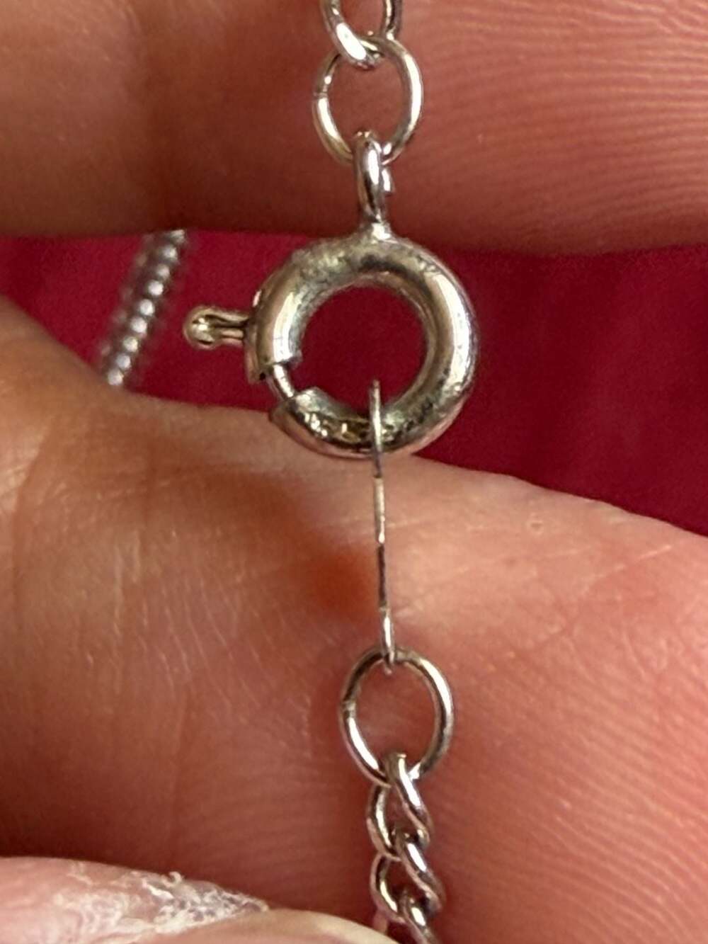 N/C Sterling Silver Rhinestone Heart Pendant Necklace